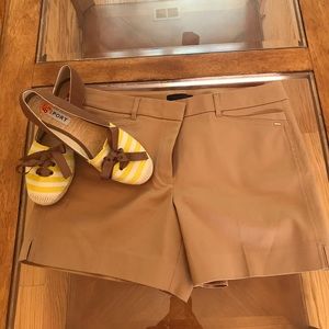 WHITE HOUSE BLACK MARKET 5" SHORTS TAN DRESSY PARTY 10